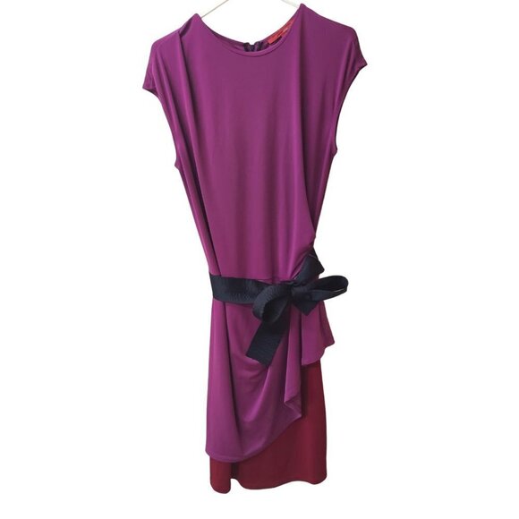 Narciso Rodriguez for Design Nation Pink and Red Dress with Black Sash - Picture 1 of 15